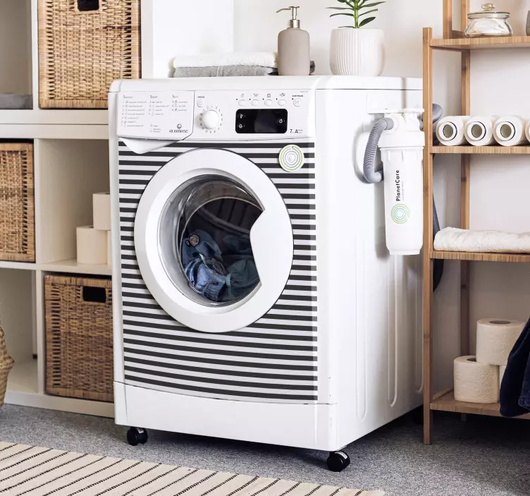 Washing machine ornamental stripes sticker - TenStickers