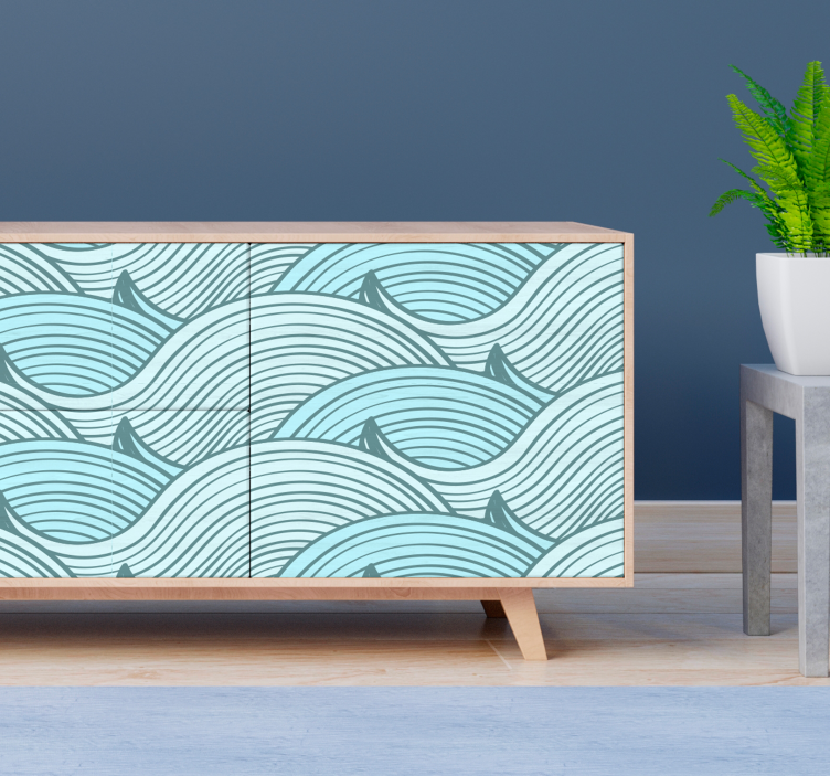 Waves pattern furniture sticker - TenStickers