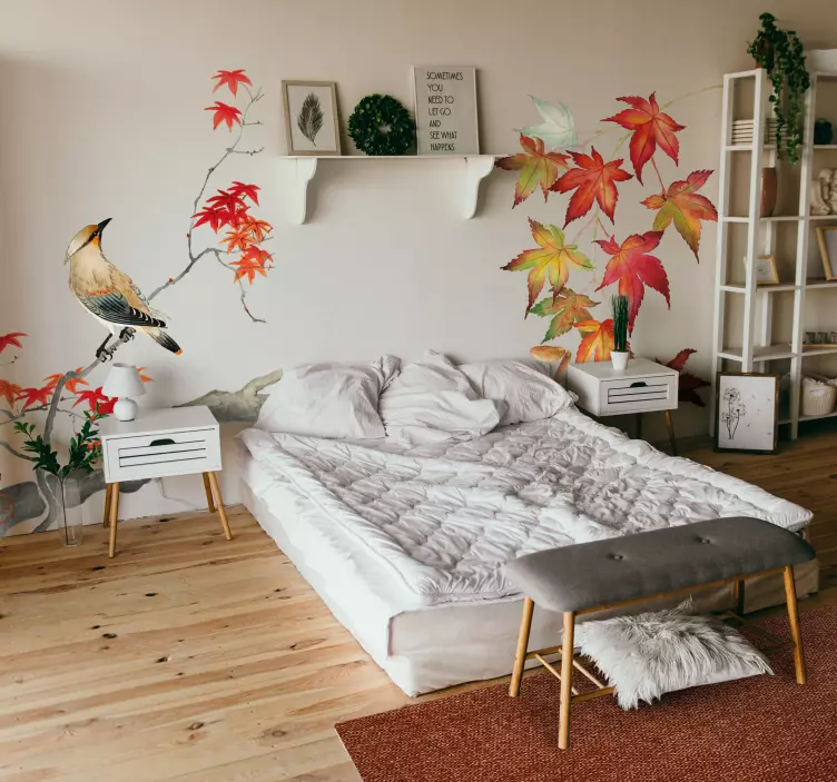 Bird on Branch Wall Sticker - TenStickers