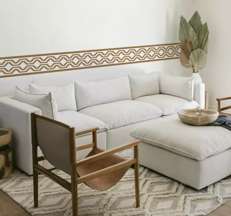 Green geometric form living room wall sticker - TenStickers