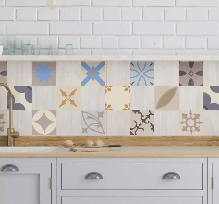 Hydraulic tile vinyl sticker - TenStickers