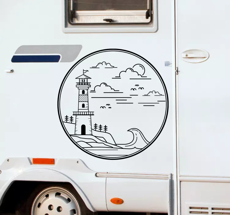 Lighthouse on coast Motorhome nautical sticker - TenStickers