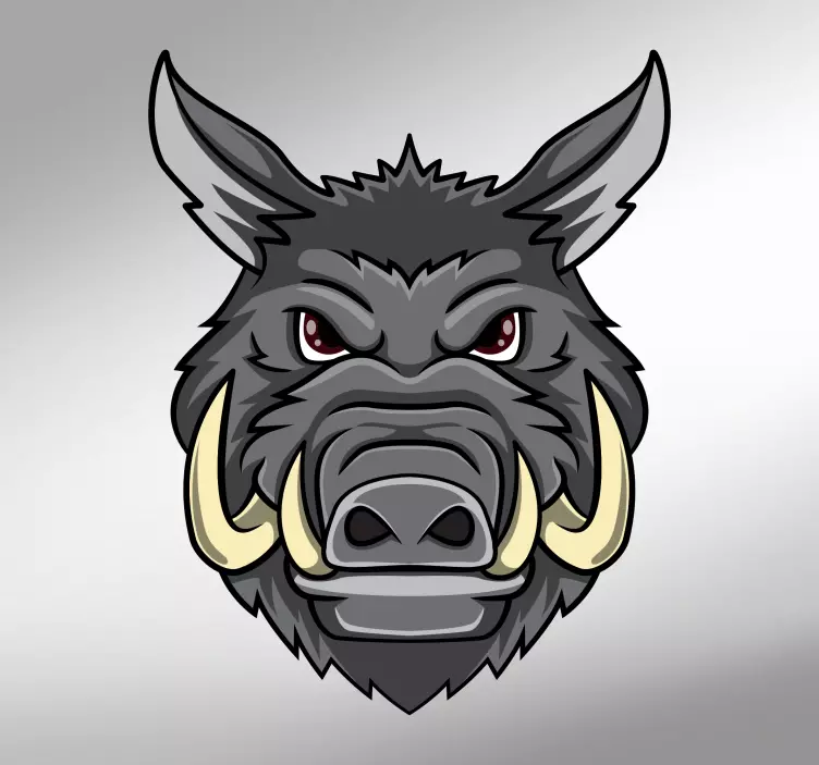 Wild Boar Face Wall Sticker - TenStickers