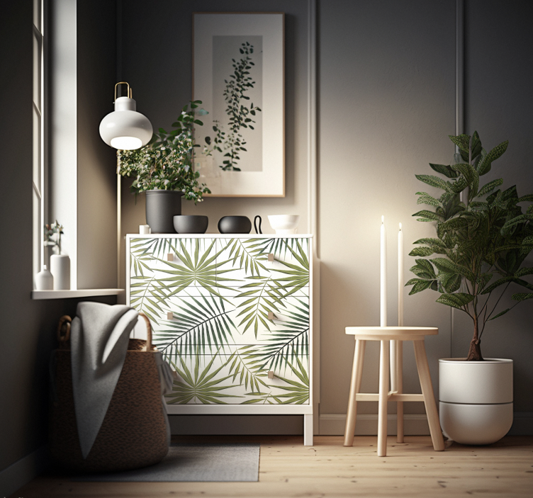 Palm Leaves furniture vinyl sheet decal - TenStickers