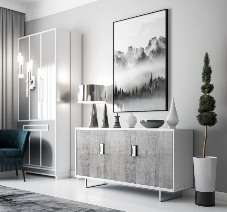 Gray Wood furniture decal - TenStickers