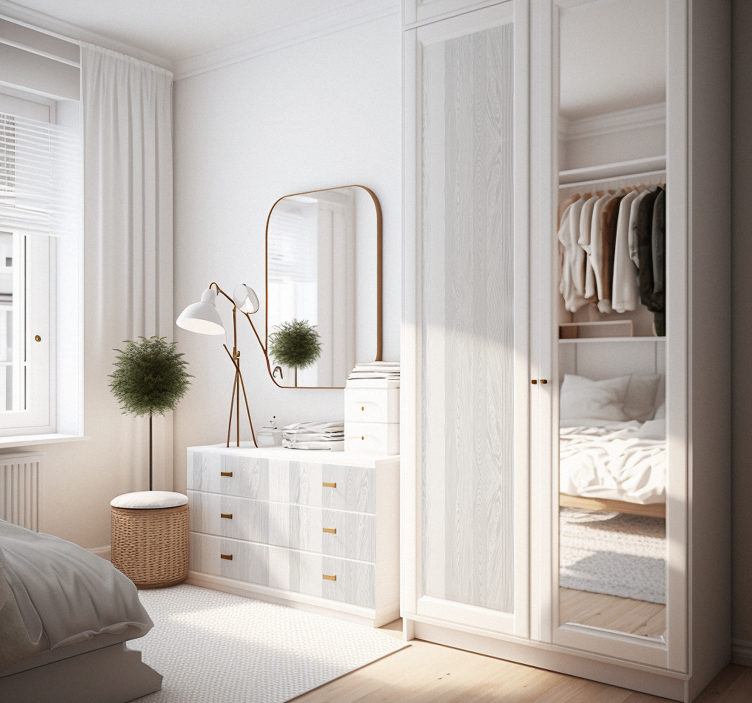 White Wood Texture furniture decal   - TenStickers