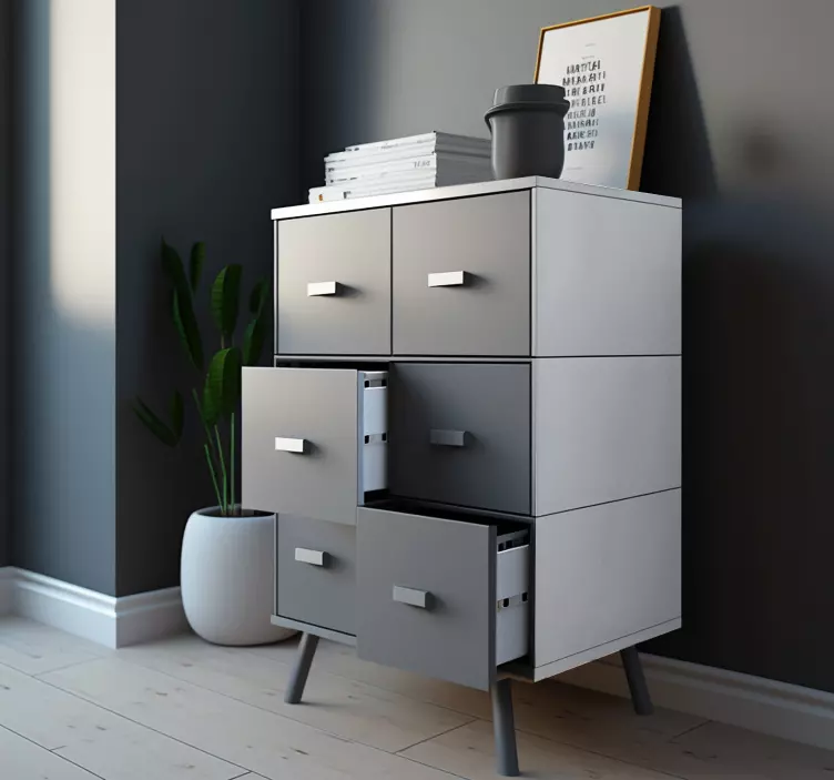 Gray furniture vinyl decal  - TenStickers