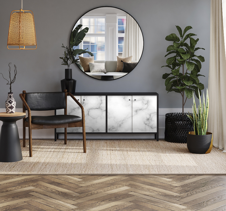 White Marble furniture decal  - TenStickers