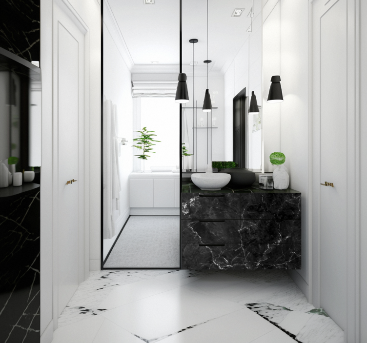 Black Marble furniture decal  - TenStickers