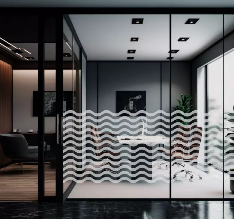 Translucent Waves window decal - TenStickers