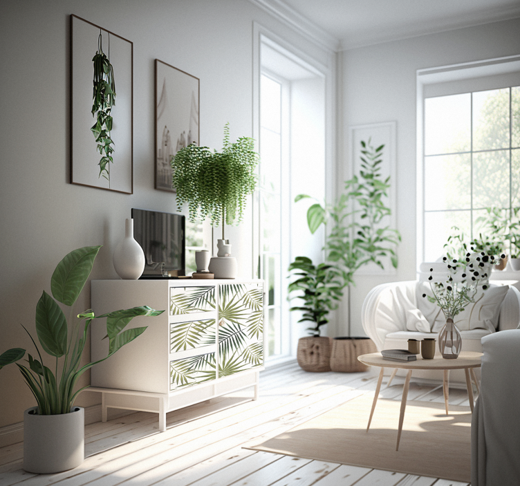 Palm Leaves furniture vinyl sheet decal - TenStickers