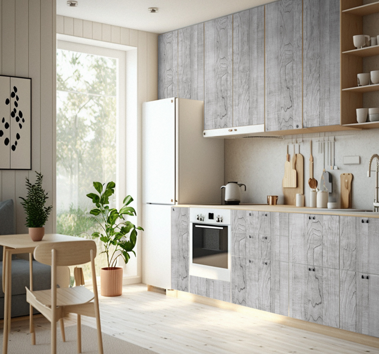 Gray Wood furniture decal - TenStickers
