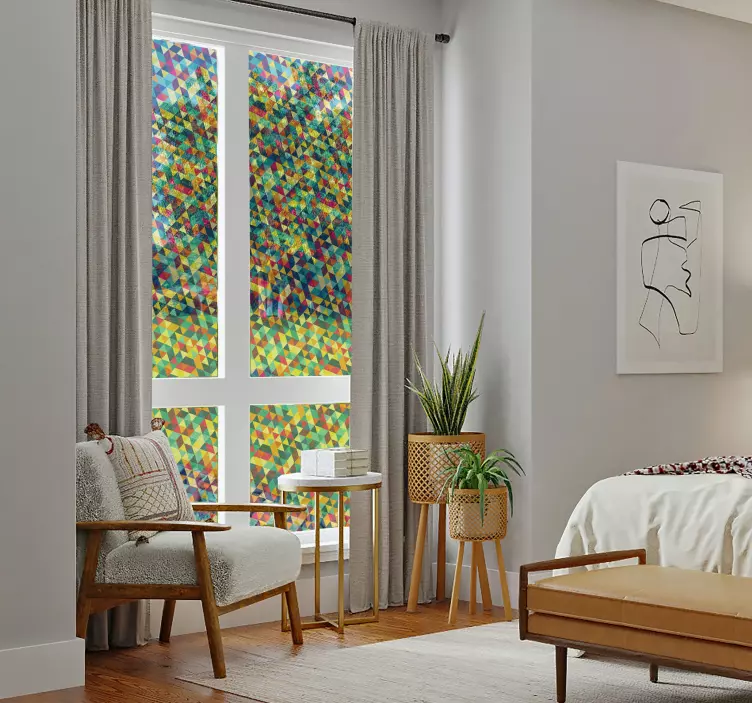 Geometric Translucent window vinyl sticker - TenStickers