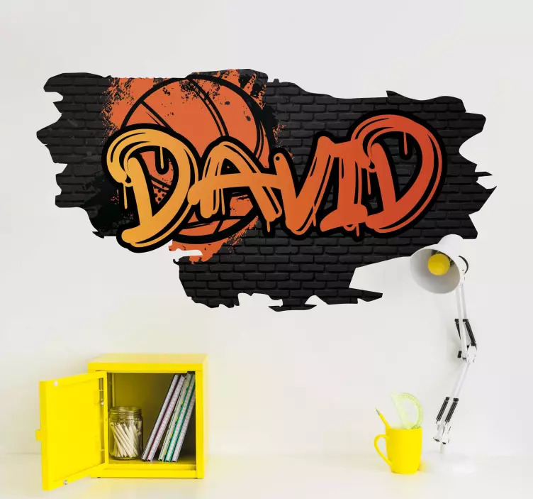 Kid's sticker basketball graffiti design - TenStickers