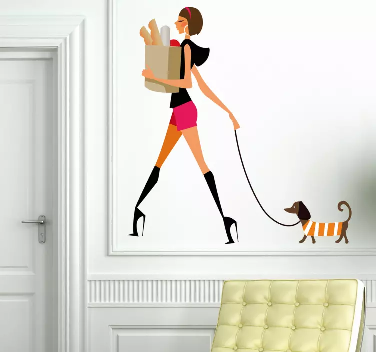 Glamour Chic Owner & Dog Wall Sticker - TenStickers