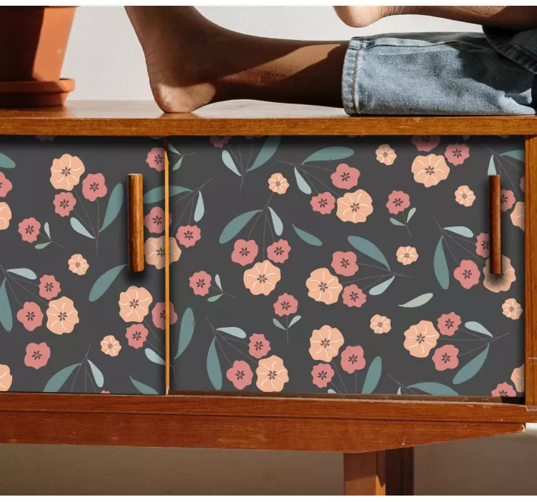 Furniture sticker floral patterned storage - TenStickers