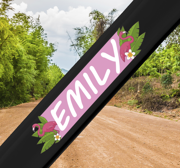 Customisable flamingo bike  cycling decal - TenStickers