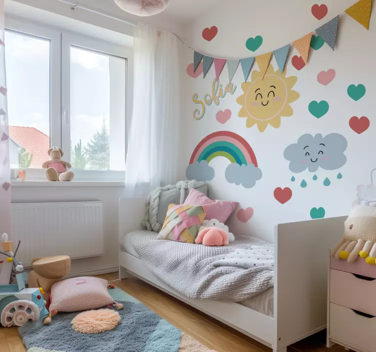 Happy sunrise sticker illustration - TenStickers