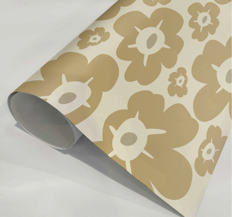 Beige poppies flower wall sticker - TenStickers