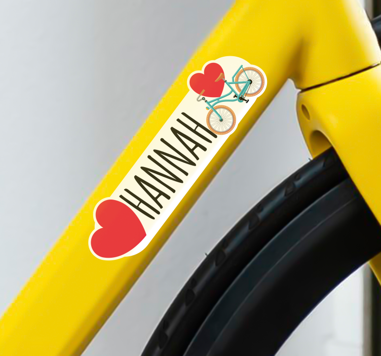 Bike sticker two hearts bicycle - TenStickers