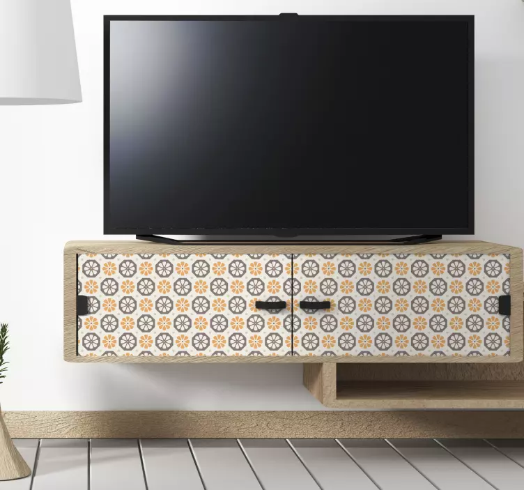 70's flower pattern furniture decal - TenStickers