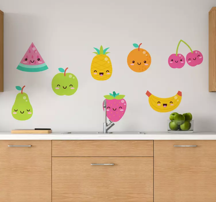 8 cute fruits pack fruit sticker - TenStickers