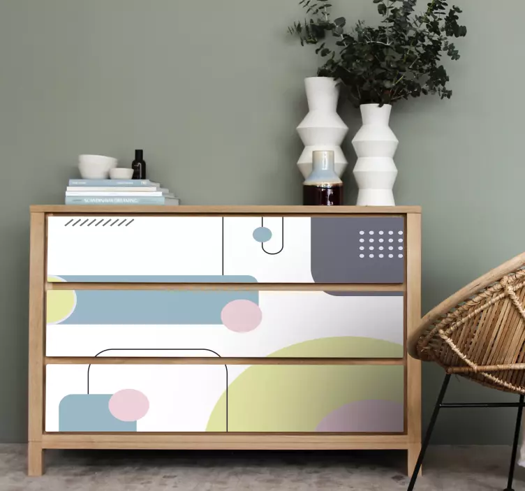 Abstract geometric pattern furniture sticker - TenStickers