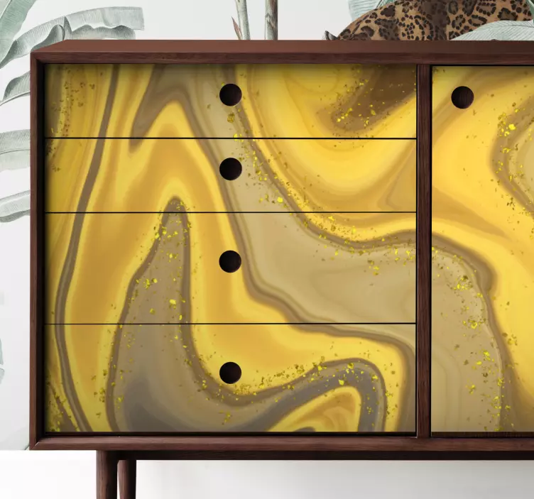 Abstract gold swirls furniture sticker - TenStickers