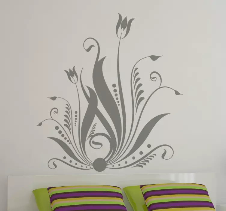 Abstract Lillies Wall Sticker - TenStickers