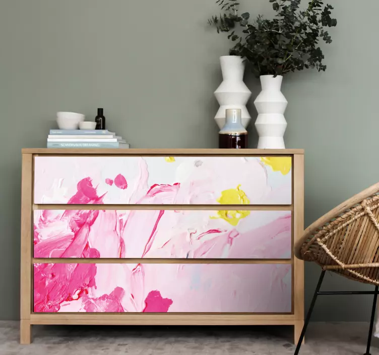 Abstract Pink Patterns furniture sticker - TenStickers