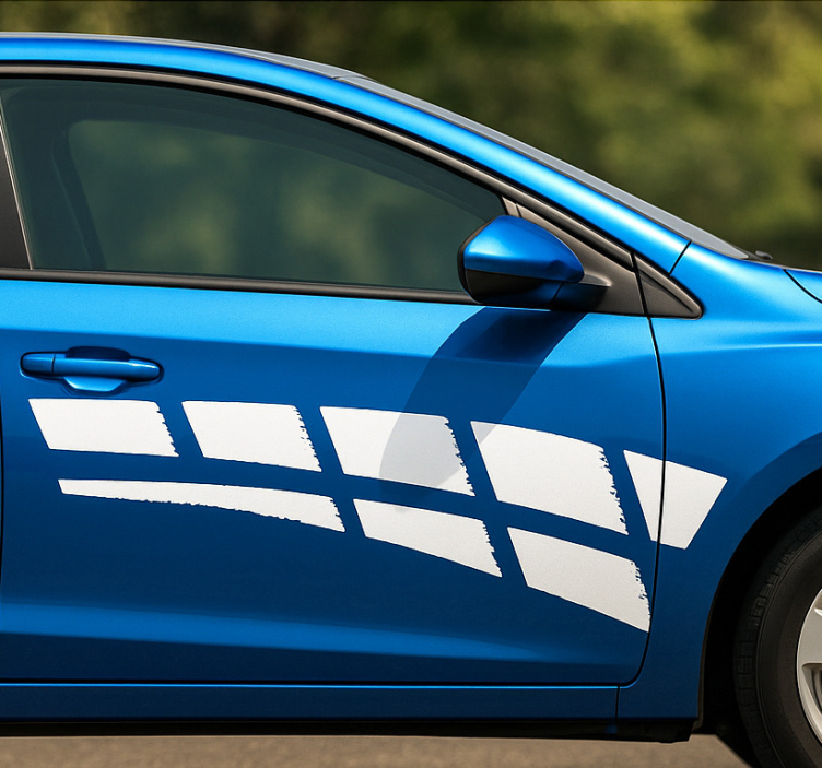 Car sticker in monocolour abstract stripes - TenStickers