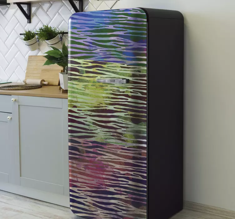 Abstract Zebra texture fridge sticker - TenStickers