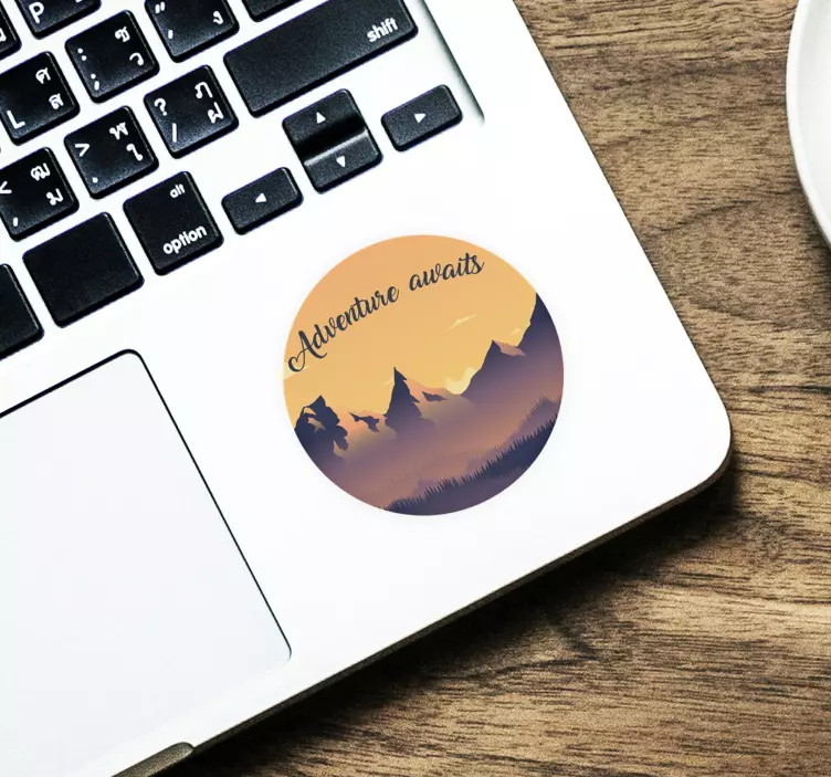 Adventure Awaits Laptop Sticker - TenStickers