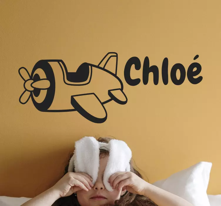 Airplane Customized Name kid's sticker - TenStickers