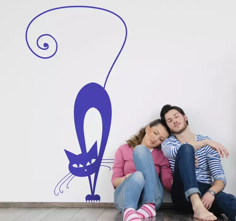 Alerted Cat Wall Sticker - TenStickers