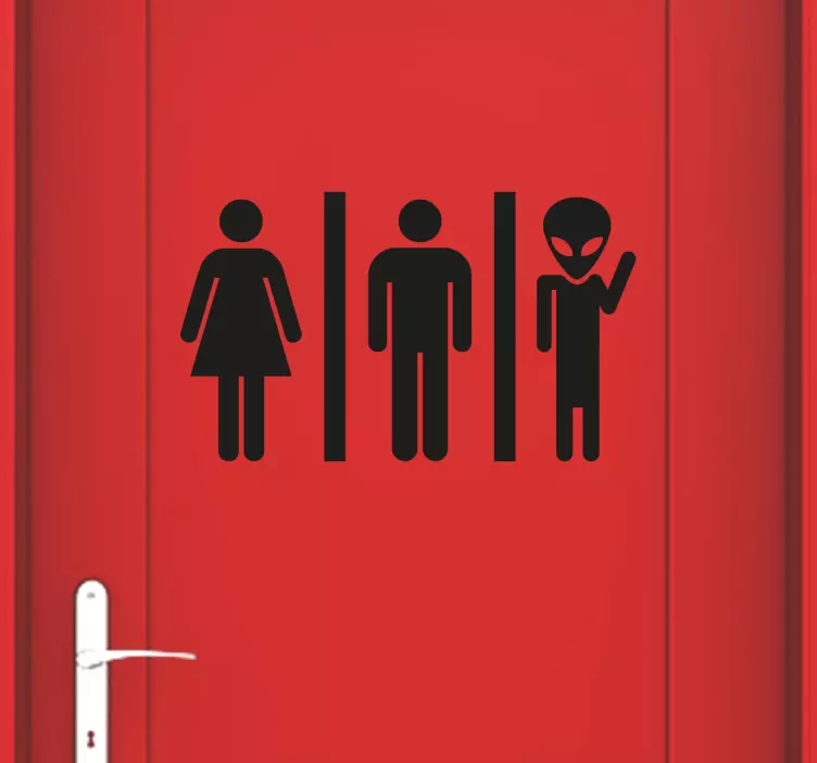 Alien Toilet Sign Sticker - TenStickers