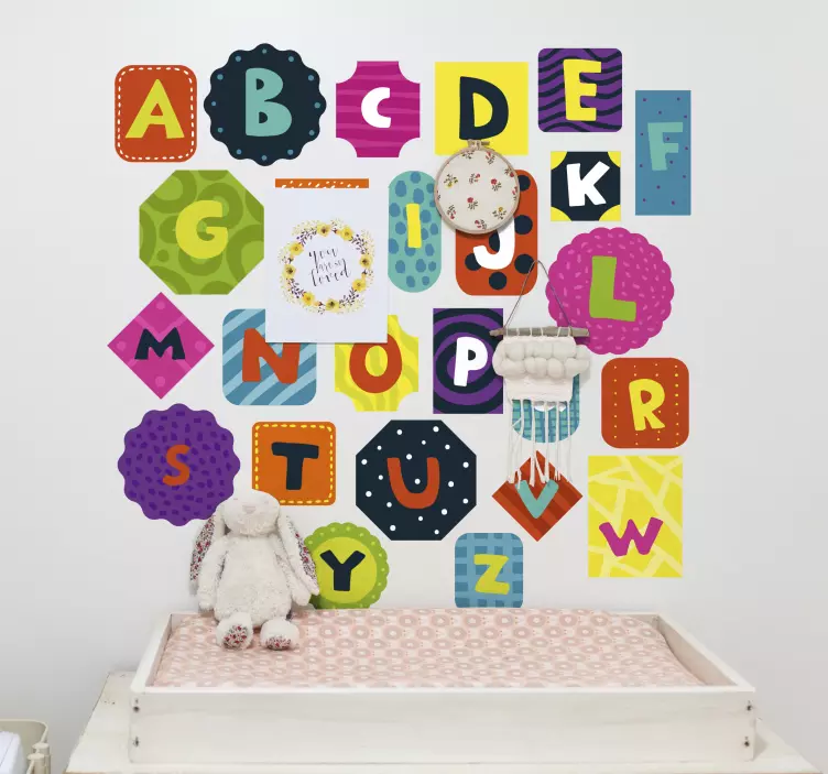 Alphabet text wall sticker - TenStickers