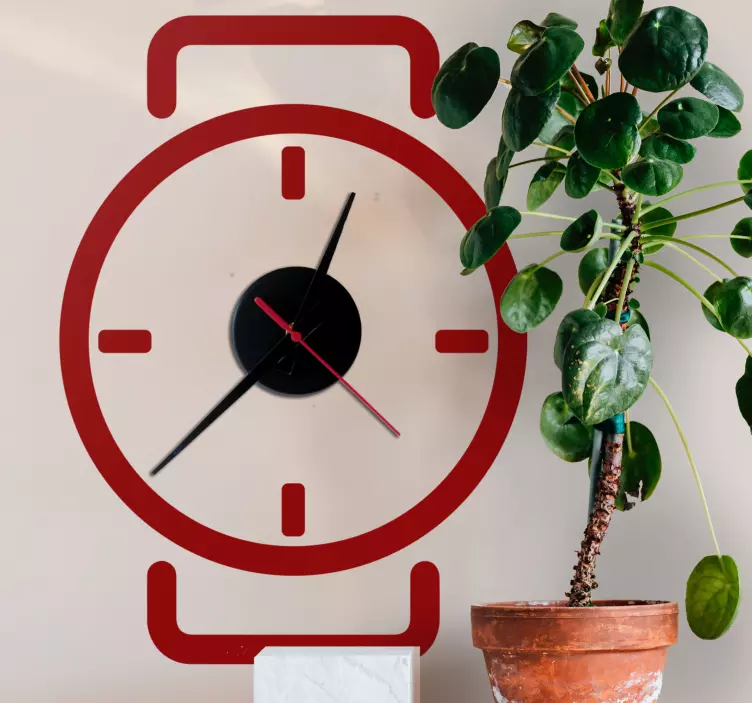Amazing pictogram drawn watch wall clock decal - TenStickers