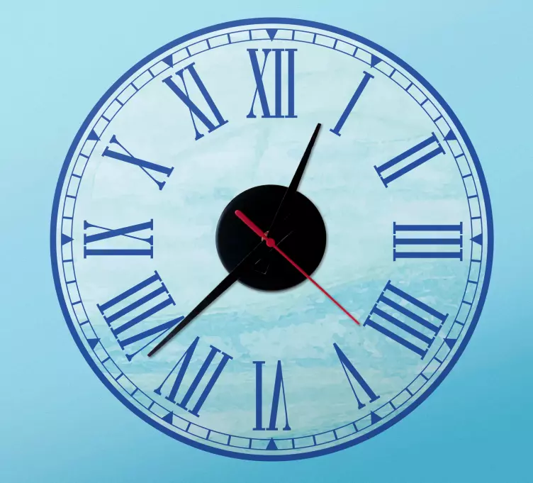 Amazing with blue Roman numbers clock sticker - TenStickers