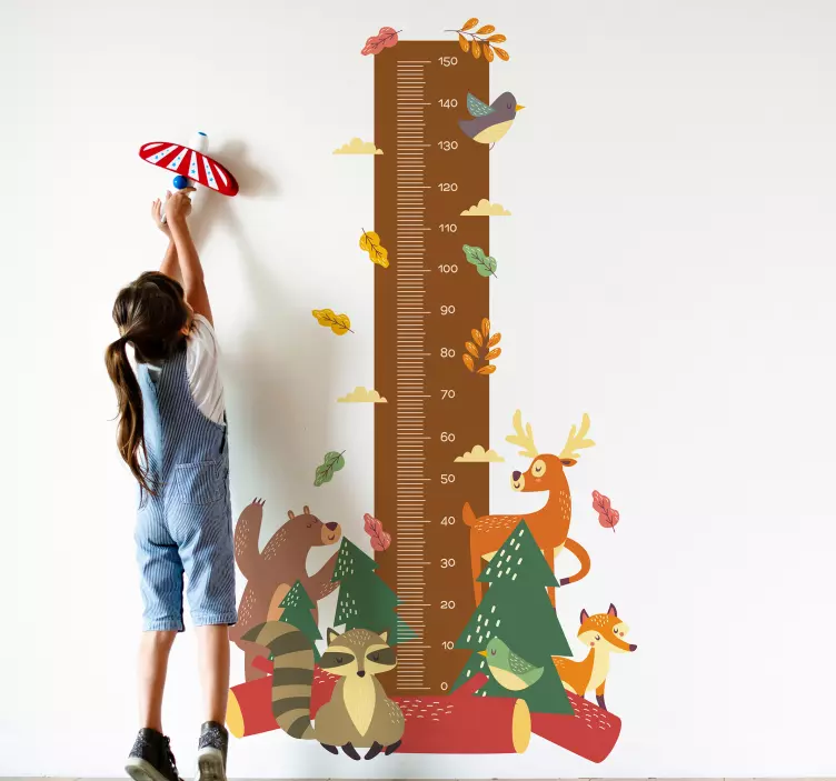 Animal Growth Chart height scale sticker - TenStickers