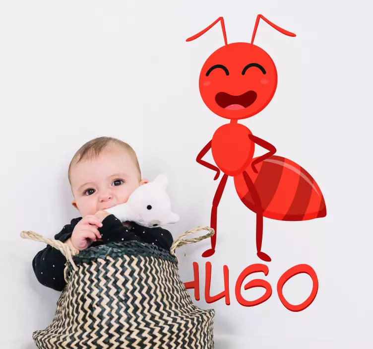 Ant with Name Customisable Wall Sticker - TenStickers