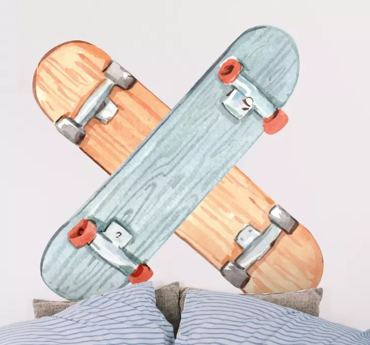 Aquarella Skate wall sticker - TenStickers