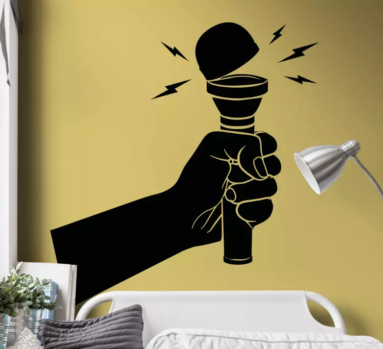 Arm holding microphone Teenage Wall decals - TenStickers