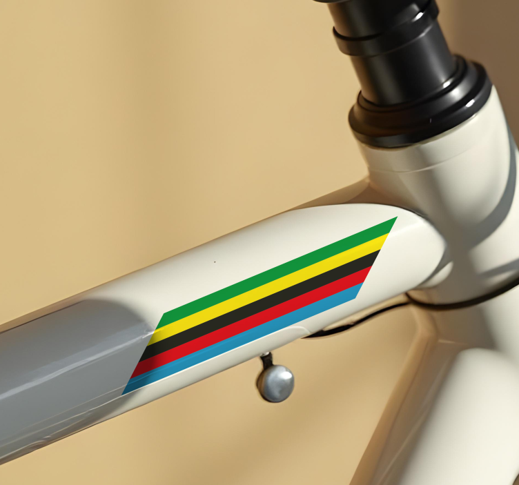 Arrow stipe with World Champion colors bike sticker - TenStickers