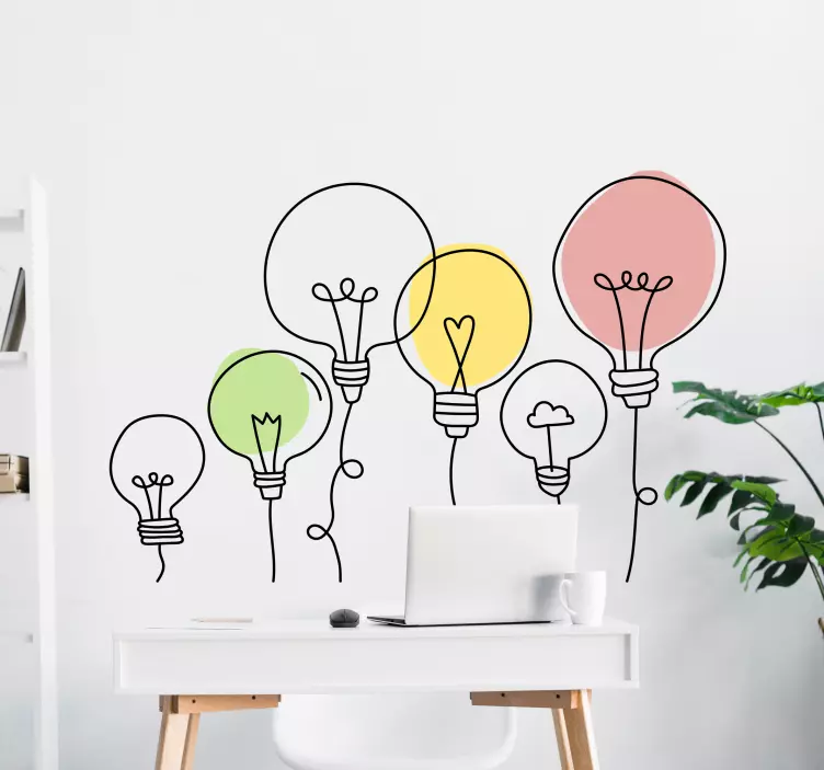 Artistic light bulb office sticker - TenStickers