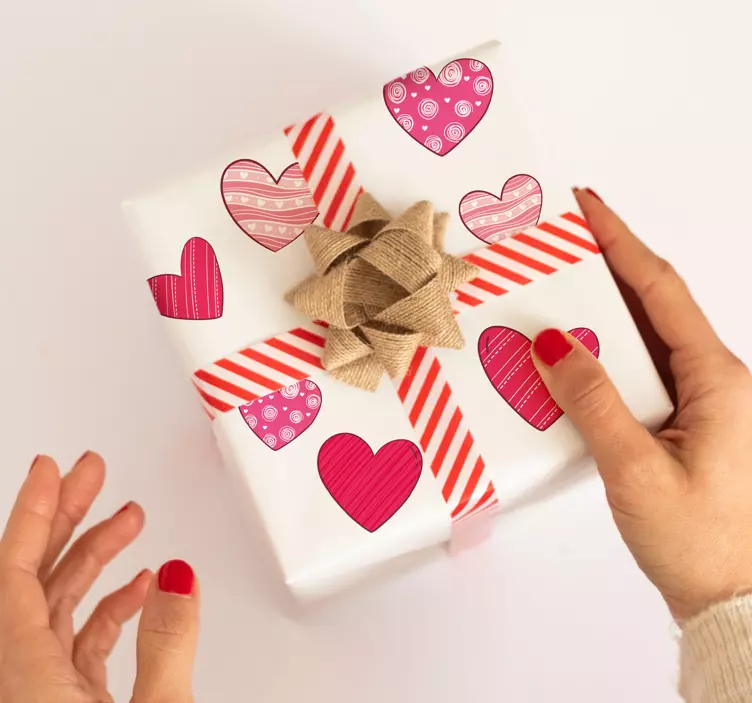 Assorted valentines hearts valentine's sticker - TenStickers