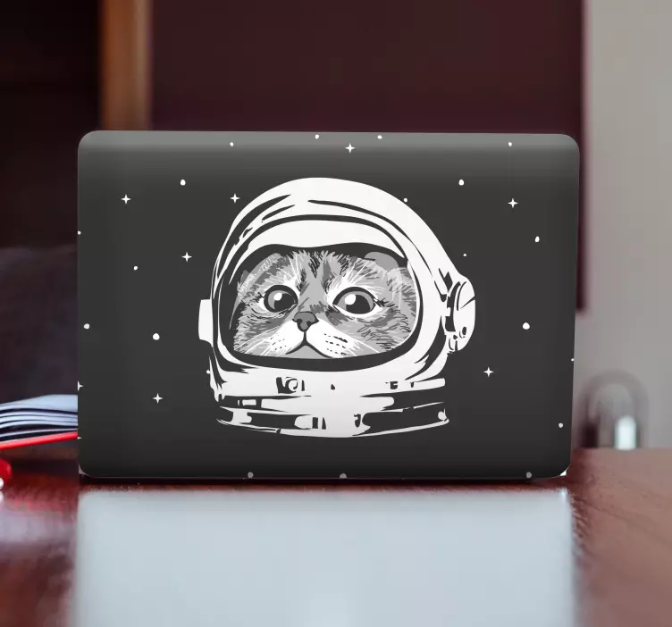 Laptop sticker astronaut cat face - TenStickers