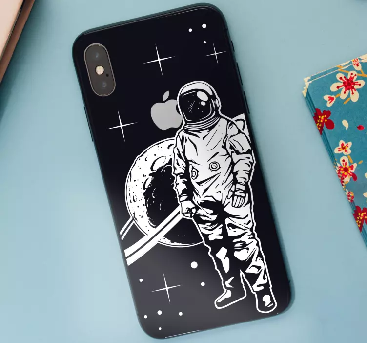 Iphone sticker astronaut in a space scene - TenStickers