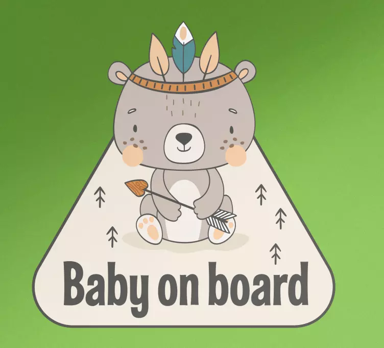 Baby bear on board design baby on board sticker - TenStickers