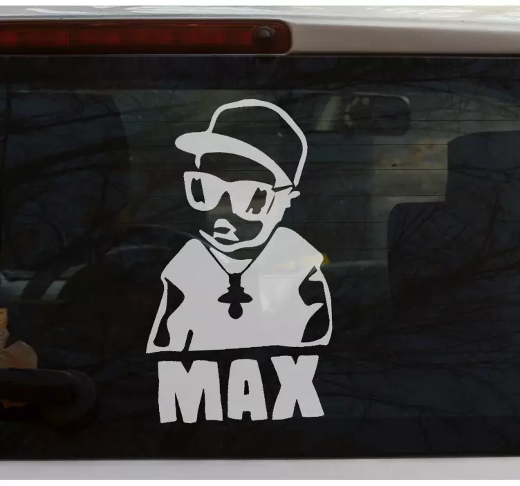 Baby on board sticker with chic character outline - TenStickers